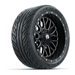 GTW Helix Machined & Black 14 in Wheels with 205/ 40-R14 Fusion GTR Street Tires - Set of 4
