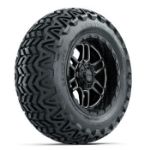 GTW Titan Machined & Black 14 in Wheels with 23x10-14 Predator All-Terrain Tires - Set of 4