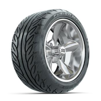BuggiesUnlimited.com; GTW Godfather Chrome 14 in Wheels with 225/ 40-R14 Fusion GTR Street Tires – Set of 4
