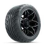 GTW Stellar Machined/ Black 14 in Wheels with 225/ 40-R14 Fusion GTR Street Tires – Set of 4
