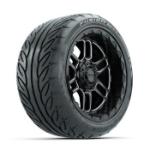 GTW Titan Machined/ Black 14 in Wheels with 225/ 40-R14 Fusion GTR Street Tires – Set of 4