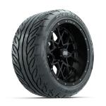 GTW Vortex Matte Black 14 in Wheels with 225/ 40-R14 Fusion GTR Street Tires – Set of 4