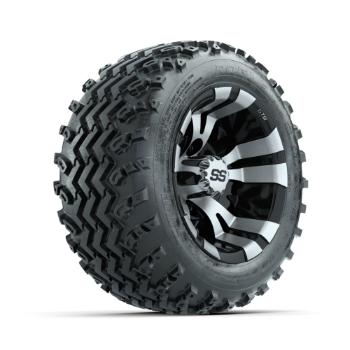 BuggiesUnlimited.com; GTW Vampire Machined/ Black 10 in Wheels with 18x9.50-10 Rogue All Terrain Tires – Set of 4