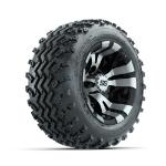 GTW Vampire Machined/ Black 10 in Wheels with 18x9.50-10 Rogue All Terrain Tires – Set of 4