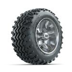 GTW Godfather Chrome 10 in Wheels with 18x9.50-10 Rogue All Terrain Tires – Set of 4