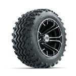 GTW Spyder Machined/ Black 10 in Wheels with 18x9.50-10 Rogue All Terrain Tires – Set of 4