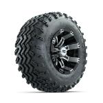 GTW Tempest Machined/ Black 10 in Wheels with 20x10.00-10 Rogue All Terrain Tires – Set of 4