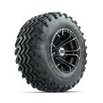 GTW Spyder Machined/ Matte Grey 10 in Wheels with 20x10.00-10 Rogue All Terrain Tires – Set of 4