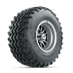 GTW Medusa Machined/ Black 10 in Wheels with 22x11.00-10 Rogue All Terrain Tires – Set of 4