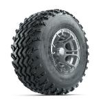 GTW Spyder Silver 10 in Wheels with 22x11.00-10 Rogue All Terrain Tires – Set of 4
