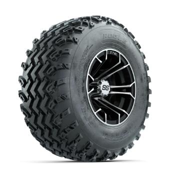 BuggiesUnlimited.com; GTW Spyder Machined/ Black 10 in Wheels with 22x11.00-10 Rogue All Terrain Tires – Set of 4