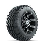 GTW Tempest Machined/ Black 12 in Wheels with 22x11.00-12 Rogue All Terrain Tires – Set of 4
