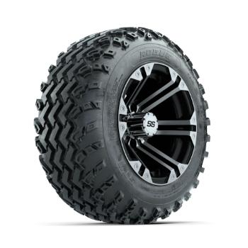 BuggiesUnlimited.com; GTW Specter Machined/ Black 12 in Wheels with 22x11.00-12 Rogue All Terrain Tires – Set of 4