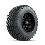GTW Vortex Matte Black 12 in Wheels with 22x11.00-12 Rogue All Terrain Tires – Set of 4