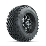 GTW Vortex Machined/ Matte Grey 12 in Wheels with 22x11.00-12 Rogue All Terrain Tires – Set of 4