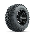 GTW Spyder Machined/ Grey 12 in Wheels with 22x11.00-12 Rogue All Terrain Tires – Set of 4