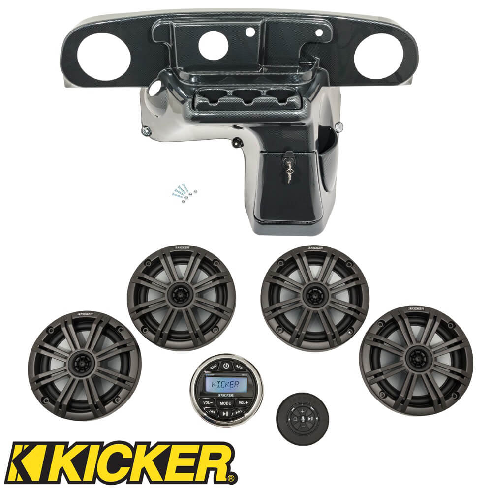 EZGO TXT Dash and Audio Kit by Kicker® Carbon Fiber Finish
