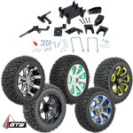 GTW Lift Kit / 14" Wheel & Recon A/ T Tire Combo - E-Z-GO RXV 48v Electric (Fits 2008-Up)