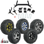GTW Lift Kit / 12" Wheel & Barrage Mud Tire Combo - E-Z-GO TXT (Fits 1994.5-2013)