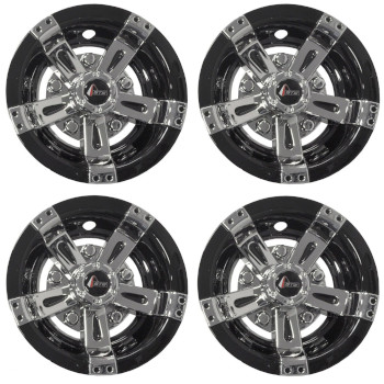 BuggiesUnlimited.com; Set of (4) 8 in GTW Maverick Chrome and Black Wheel Covers