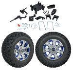 GTW 5" Lift w/ 12" Nemesis Metallic Wheel & Recon A/ T Tire For E-Z-GO RXV (2008-Up)