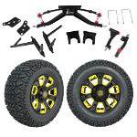 GTW 6" Lift w/ 12" Nemesis Black Wheel & Recon A/ T Tire For Club Car DS (2004.5-Up)