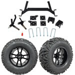 GTW 5" Lift w/ 12" Storm Trooper Black Wheel & Barrage Mud Tire For E-Z-GO TXT (2001.5-Up)