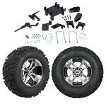 GTW 5" Lift w/ 12" Storm Trooper Machined/ Black Wheel & Barrage Mud Tire For E-Z-GO RXV (2008-Up)