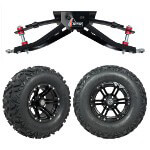GTW 6" Lift w/ 12" Specter Matte Black Wheel & Barrage Mud Tire For Club Car DS (1982-2003)