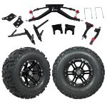 GTW 6" Lift w/ 12" Specter Matte Black Wheel & Barrage Mud Tire For Club Car DS (2004.5-Up)