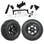 GTW 5" Lift w/ 12" Specter Matte Black Wheel & Barrage Mud Tire For Yamaha (G29/ Drive)