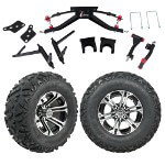 GTW 6" Lift w/ 12" Specter Machined/ Black Wheel & Barrage Mud Tire For Club Car DS (2004.5-Up)
