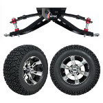GTW 6" Lift w/ 12" Yellow Jacket Machined/ Black Wheel & Recon A/ T Tire For Club Car DS (1982-2003)