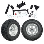 GTW 5" Lift w/ 12" Yellow Jacket Machined/ Silver Wheel & Recon A/ T Tire For Yamaha (G29/ Drive)