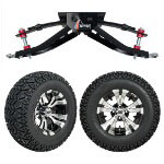 GTW 6" Lift w/ 12" Vampire Machined/ Black Wheel & Recon A/ T Tire For Club Car DS (1982-2003)