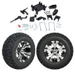 GTW 5" Lift w/ 12" Vampire Machined/ Black Wheel & Recon A/ T Tire For E-Z-GO RXV (2008-Up)