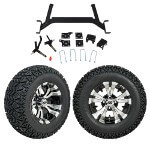 GTW 5" Lift w/ 12" Vampire Machined/ Black Wheel & Recon A/ T Tire For E-Z-GO TXT (2001.5-2013)