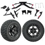 GTW 6" Lift w/ 12" Specter Matte Black Wheel & Recon A/ T Tire For Club Car DS (2004.5-Up)