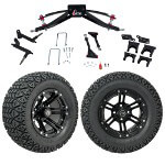 GTW 6" Lift w/ 12" Specter Matte Black Wheel & Recon A/ T Tire For Club Car Precedent (2004-Up)
