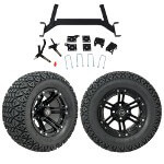 GTW 5" Lift w/ 12" Specter Matte Black Wheel & Recon A/ T Tire For E-Z-GO Electric TXT (2001.5-Up)