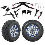 GTW 6" Lift w/ 12" Nemesis Metallic Wheel & Barrage Mud Tire For Club Car DS (2004.5-Up)