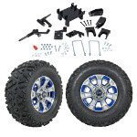 GTW 5" Lift w/ 12" Nemesis Metallic Wheel & Barrage Mud Tire For E-Z-GO RXV (2008-Up)