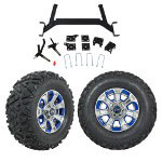 GTW 5" Lift w/ 12" Nemesis Metallic Wheel & Barrage Mud Tire For E-Z-GO TXT (2001.5-Up)