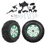 GTW 5" Lift w/ 12" Nemesis White Wheel & Barrage Mud Tire For E-Z-GO RXV (2008-Up)