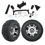 GTW 5" Lift w/ 12" Vampire Machined/ Black Wheel & Barrage Mud Tire For Yamaha (G29/ Drive)
