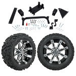GTW 5" Lift w/ 14" Tempest Machined/ Black Wheel & Barrage Mud Tire For Yamaha (G29/ Drive)