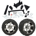 GTW 5" Lift w/ 14" Yellow Jacket Machined/ Black Wheel & Barrage Mud Tire For Yamaha (G29/ Drive)