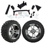 GTW 5" Lift w/ 14" Storm Trooper Machined/ Black Wheel & Barrage Mud Tire For Yamaha (G29/ Drive)