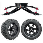 GTW 6" Lift w/ 14" Dominator Matte Black Wheel & Barrage Mud Tire For Club Car DS (1982-2003)