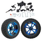 GTW 5" Lift w/ 14" Storm Trooper Blue/ Black Wheel & Recon A/ T Tire For E-Z-GO RXV (2008-Up)
